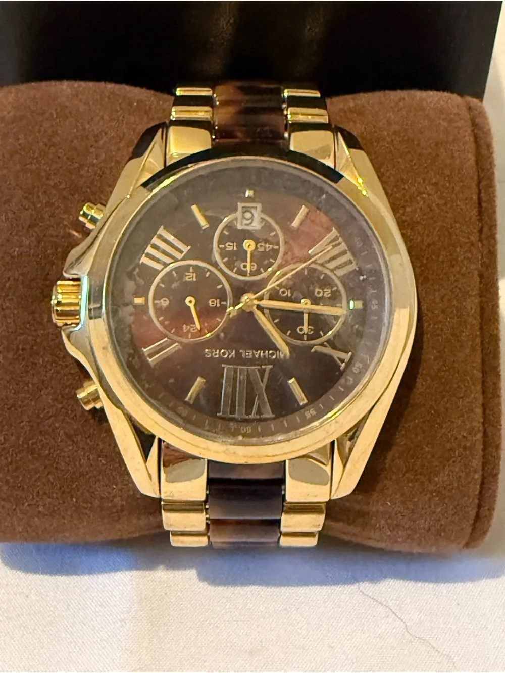 NEW Michael Kors MK5696 Bradshaw Gold & Tortoiseshell Chronograph Watch - NIB